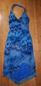 Dress with asymmetrical hem line